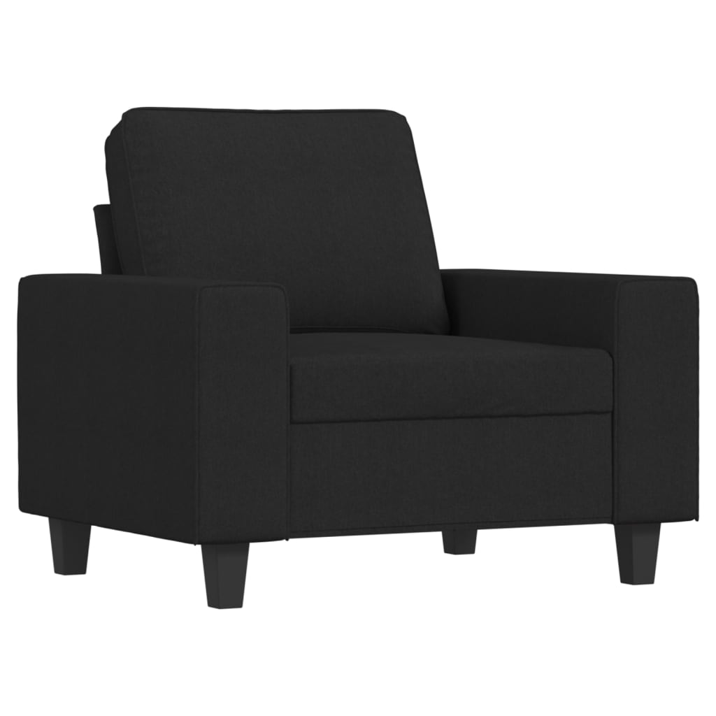 Set di Divani 4 pz Nero in Tessuto
