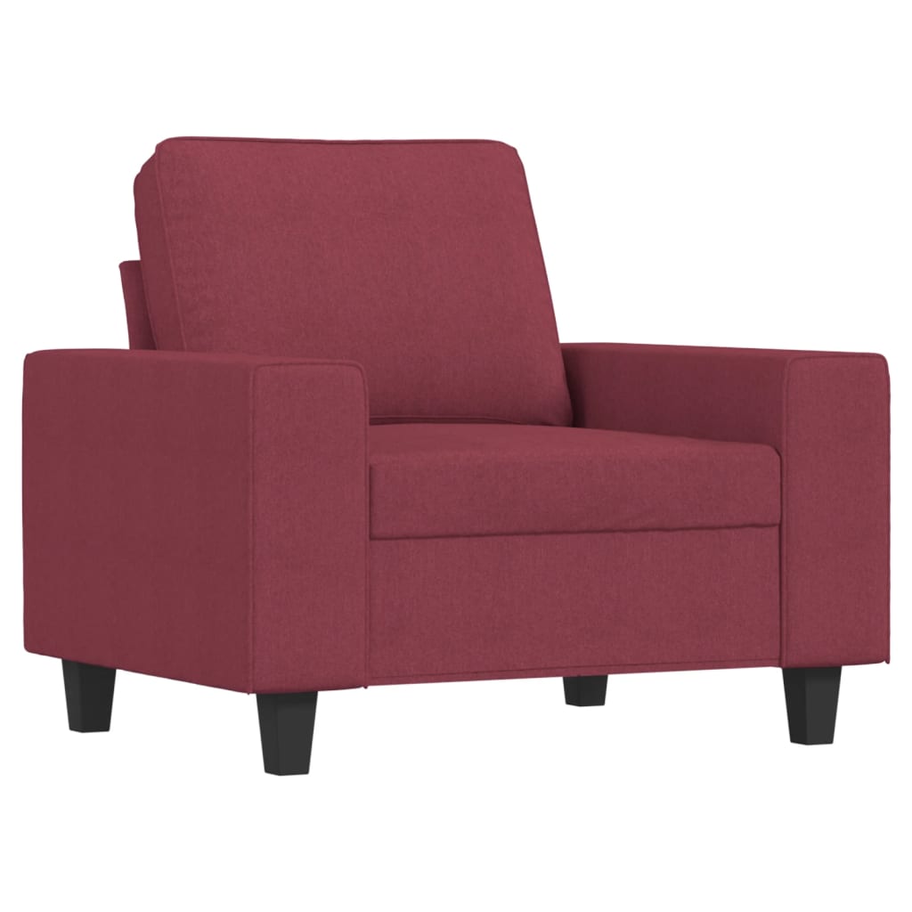 Set di Divani 4 pz Rosso Vino in Tessuto