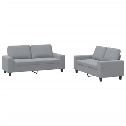Set di Divani 2 pz Grigio Chiaro in Tessuto