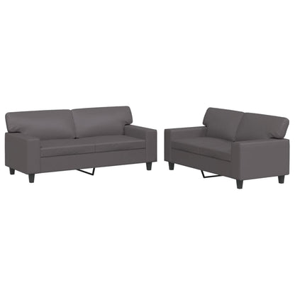 Set di Divani 2 pz Grigio in Similpelle