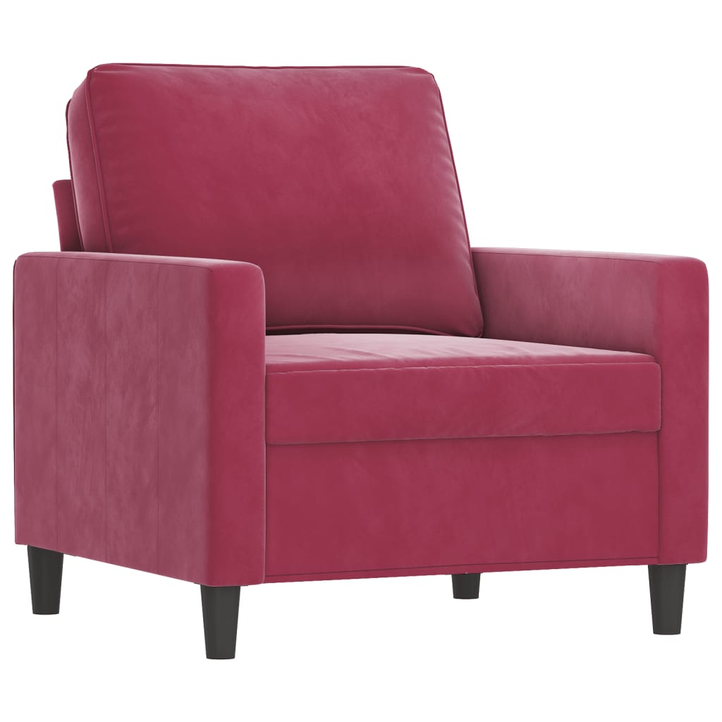 Set di Divani 4 pz Rosso Vino in Velluto