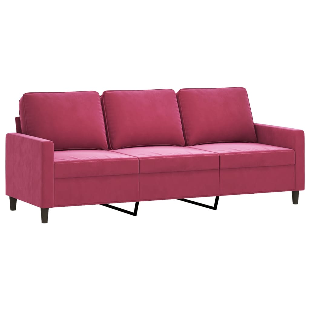 Set di Divani 4 pz Rosso Vino in Velluto