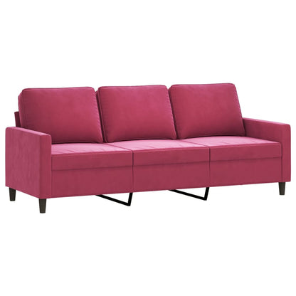 Set di Divani 4 pz Rosso Vino in Velluto