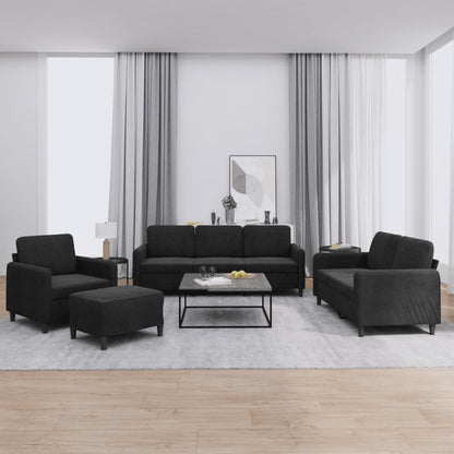 Set di Divani 4 pz Nero in Velluto