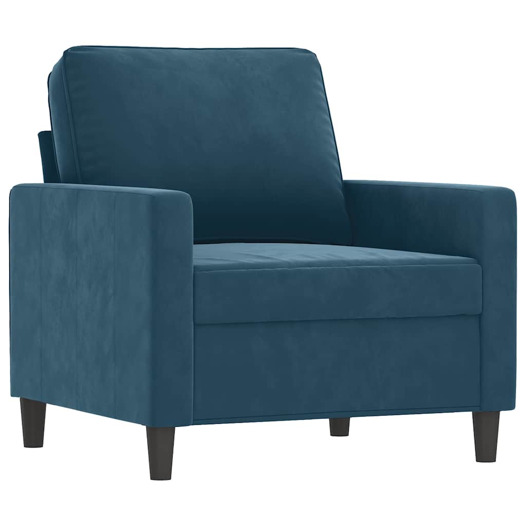 Set di Divani 4 pz Blu in Velluto