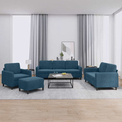 Set di Divani 4 pz Blu in Velluto