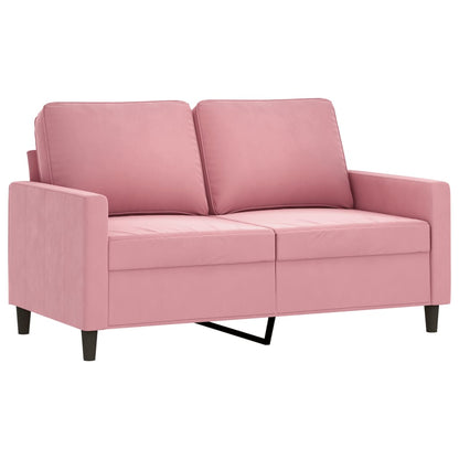 Set di Divani 3 pz con Cuscini rosa in Velluto