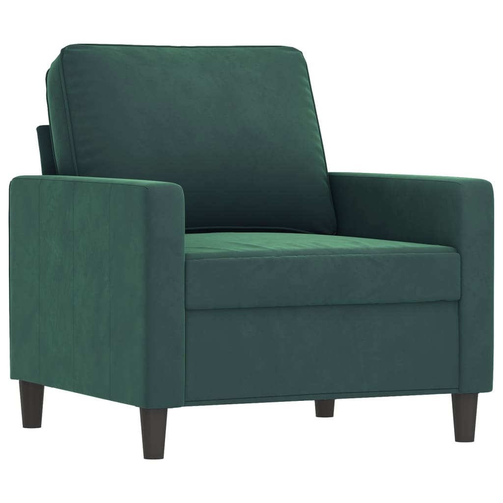 Set di Divani 4 pz con Cuscini Verde scuro in Velluto
