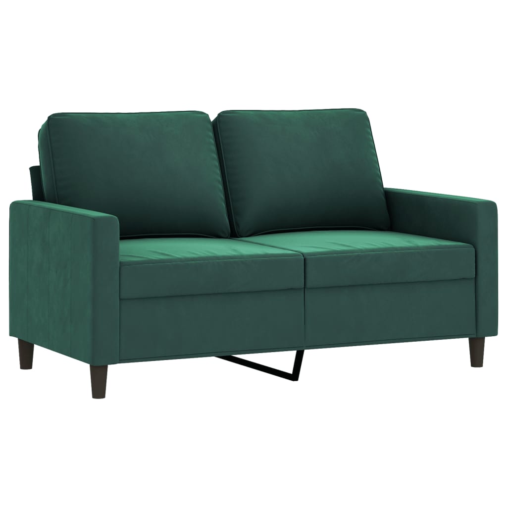 Set di Divani 4 pz con Cuscini Verde scuro in Velluto