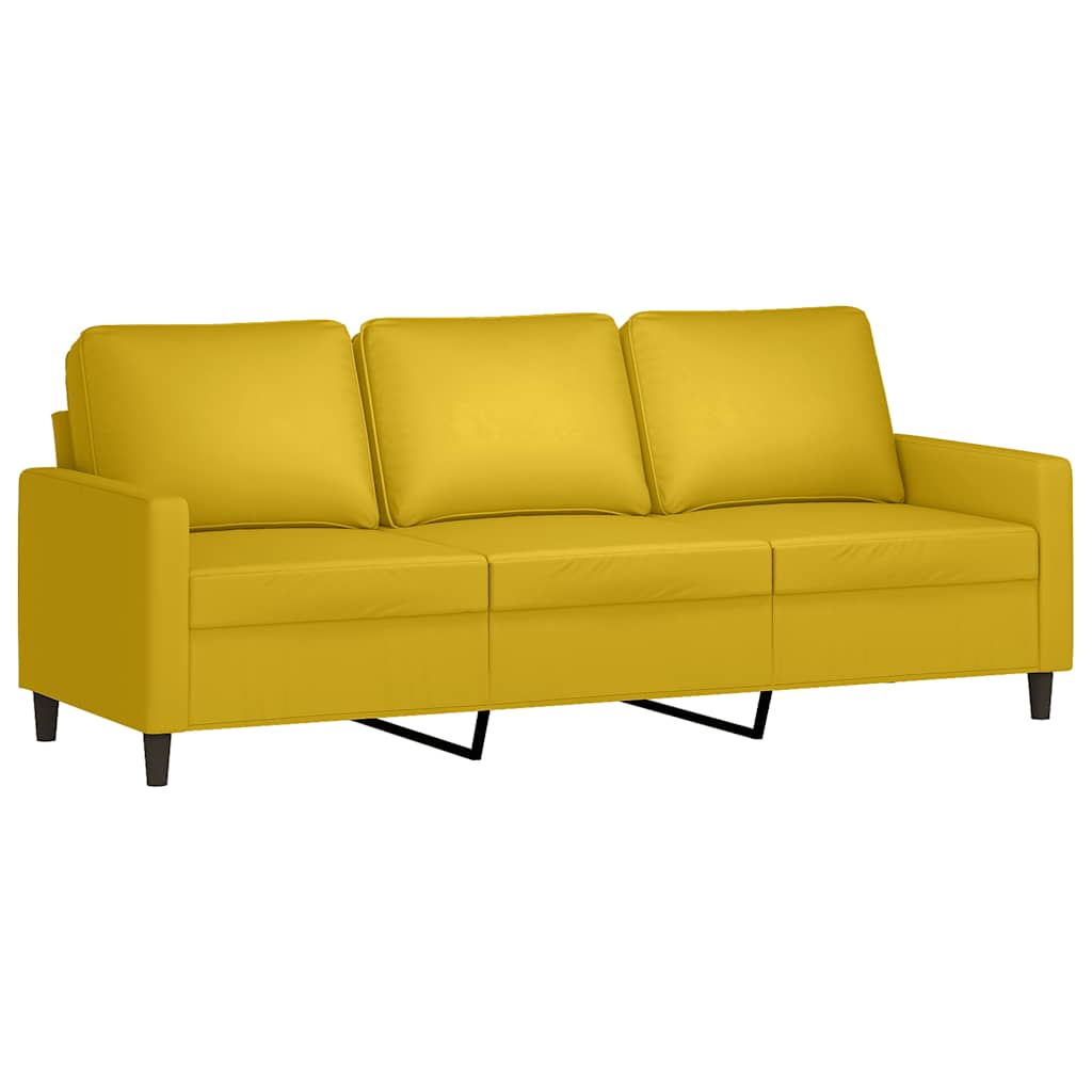 Set di Divani 4 pz con Cuscini giallo in Velluto
