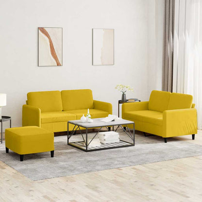 Set di Divani 3 pz Giallo in Velluto