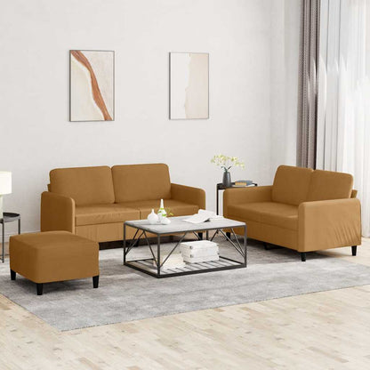Set di Divani 3 pz Marrone in Velluto