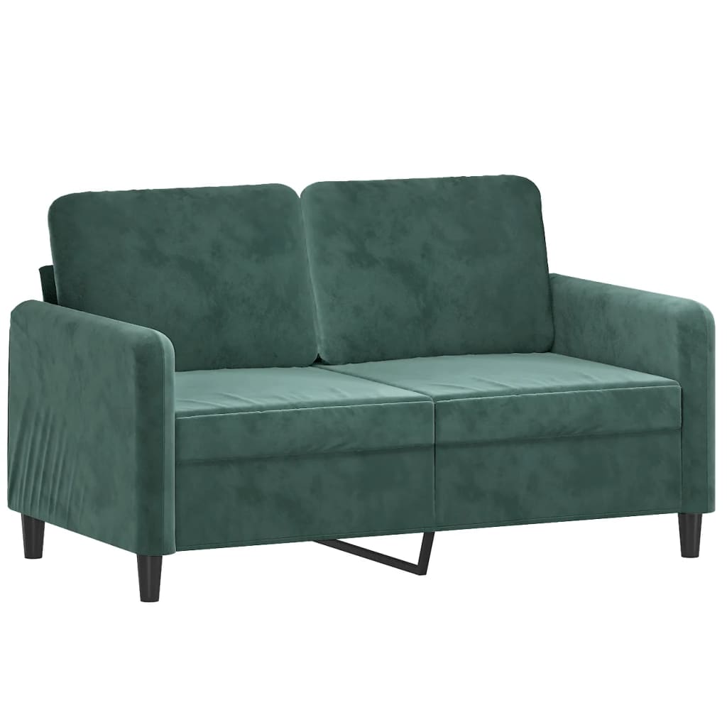 Set di Divani 2 pz con Cuscini Verde scuro in Velluto