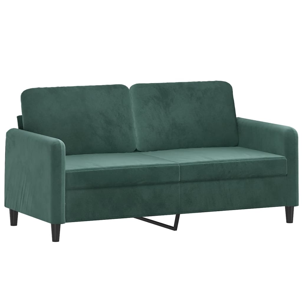 Set di Divani 3 pz con Cuscini Verde scuro in Velluto