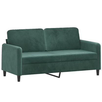 Set di Divani 3 pz con Cuscini Verde scuro in Velluto