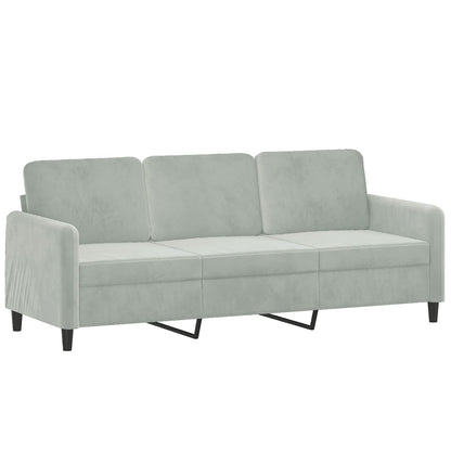 Set di Divani 3 pz Grigio Chiaro in Velluto