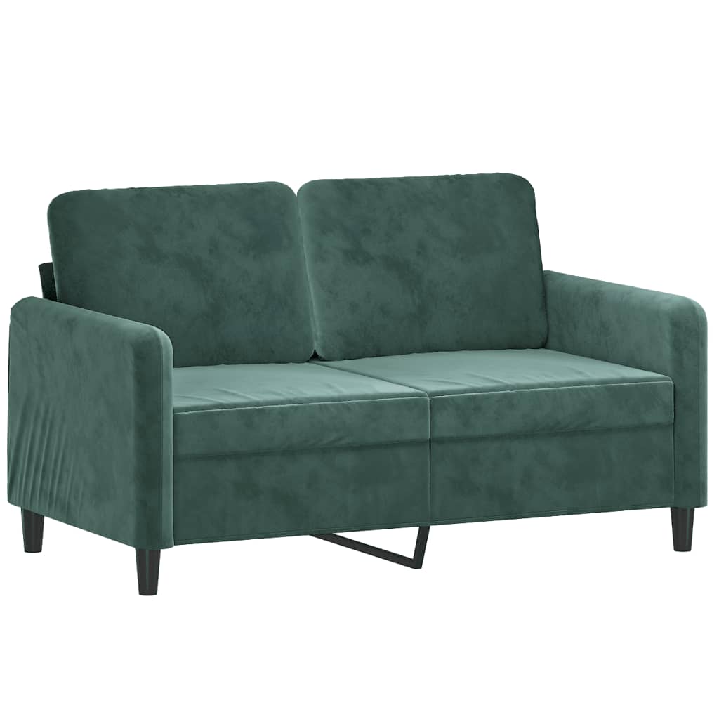 Set di Divani 2 pz con Cuscini Verde scuro in Velluto