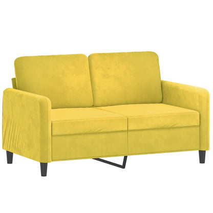 Set di Divani 2 pz con Cuscini giallo in Velluto