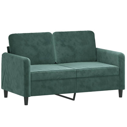 Set di Divani 3 pz con Cuscini Verde scuro in Velluto