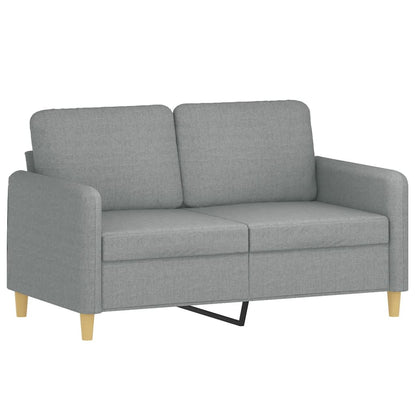 Set di Divani 4 pz con Cuscini Grigio Chiaro in Tessuto