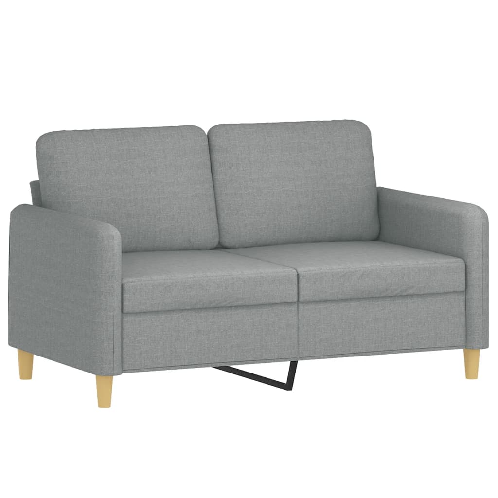 Set Divani 4 pz con Cuscini Grigio Chiaro in Tessuto