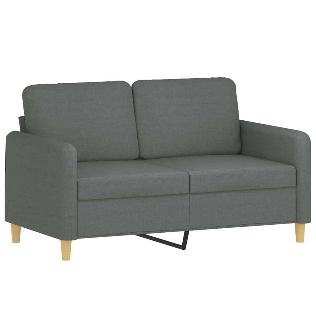 Set di Divani 4 pz con Cuscini Grigio Scuro in Tessuto