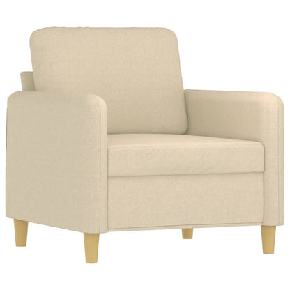 Set Divani 4 pz con Cuscini Crema in Tessuto