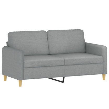 Set di Divani 2 pz con Cuscini Grigio Chiaro in Tessuto