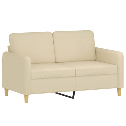 Set Divani 2 pz con Cuscini Crema in Tessuto