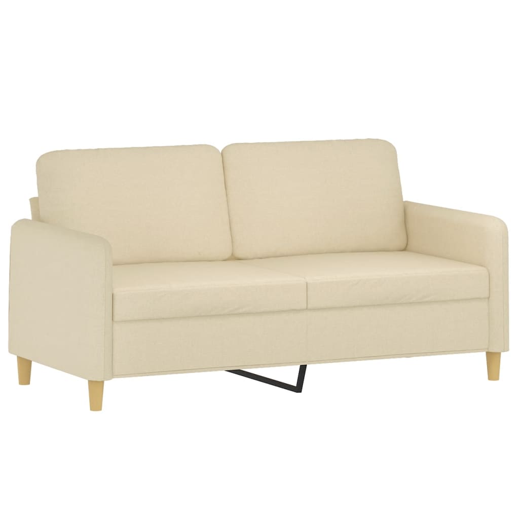 Set Divani 2 pz con Cuscini Crema in Tessuto