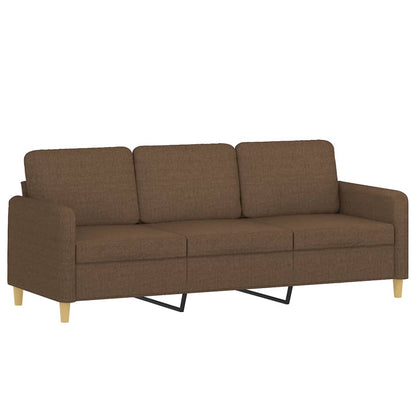 Set di Divani 2 pz con Cuscini Marrone in Tessuto