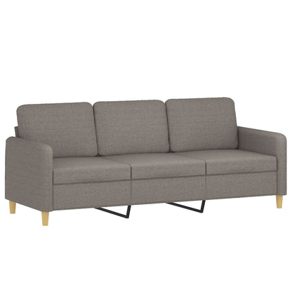 Set di Divani 2 pz con Cuscini Tortora in Tessuto