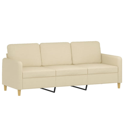 Set Divani 2 pz con Cuscini Crema in Tessuto