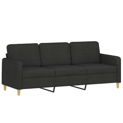 Set Divani 2 pz con Cuscini Nero in Tessuto