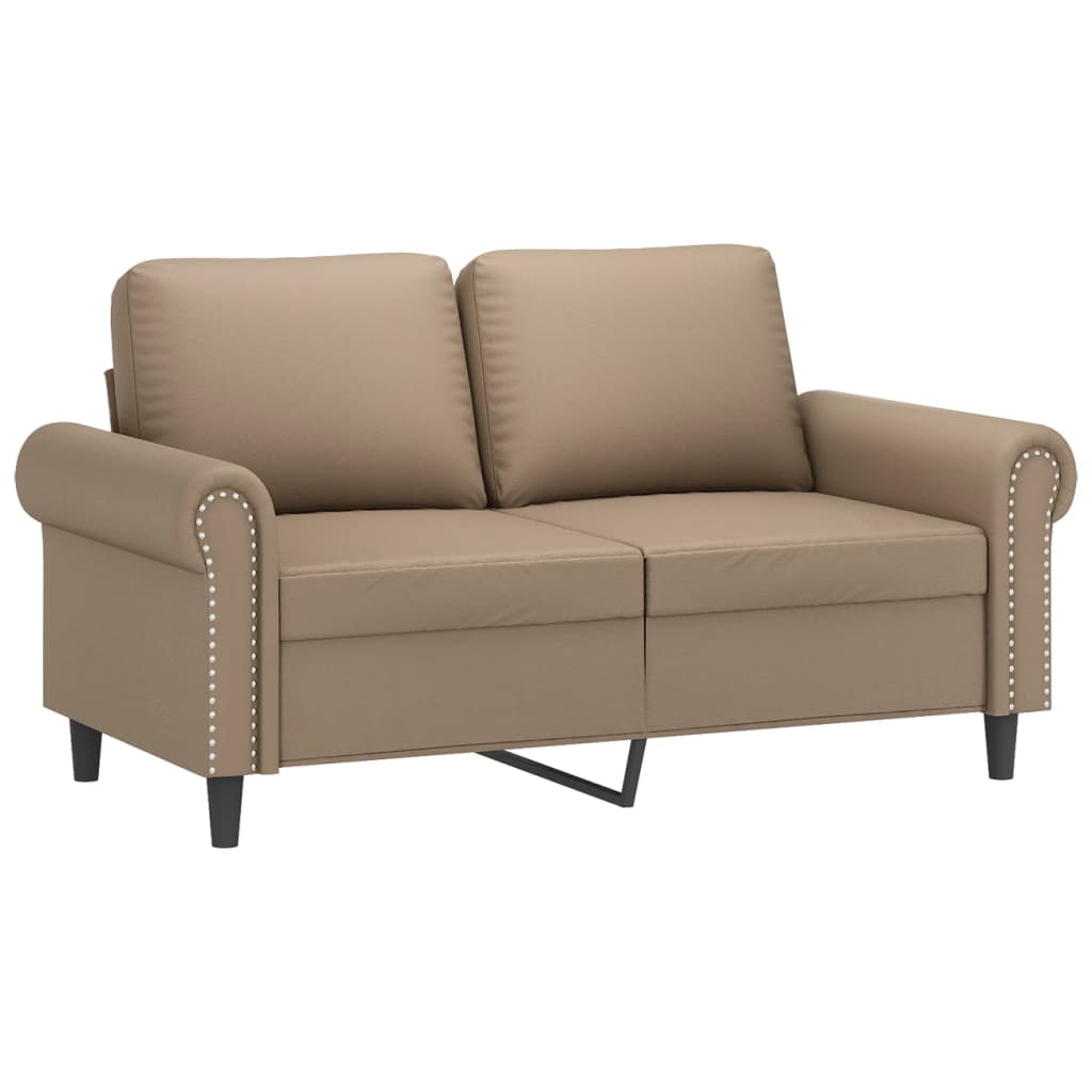 Set di Divani 3 pz con Cuscini Cappuccino in Similpelle