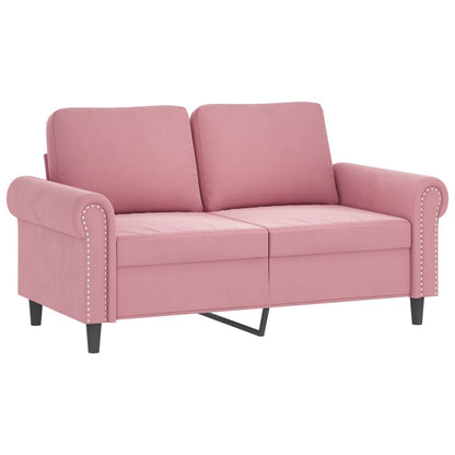 Set di Divani 3 pz con Cuscini rosa in Velluto