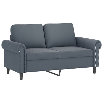 Set di Divani 4 pz con Cuscini Grigio Scuro in Velluto
