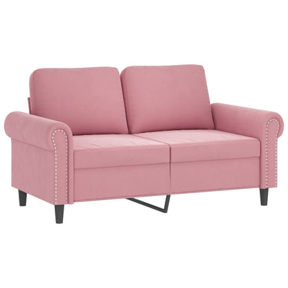 Set di Divani 4 pz con Cuscini rosa in Velluto