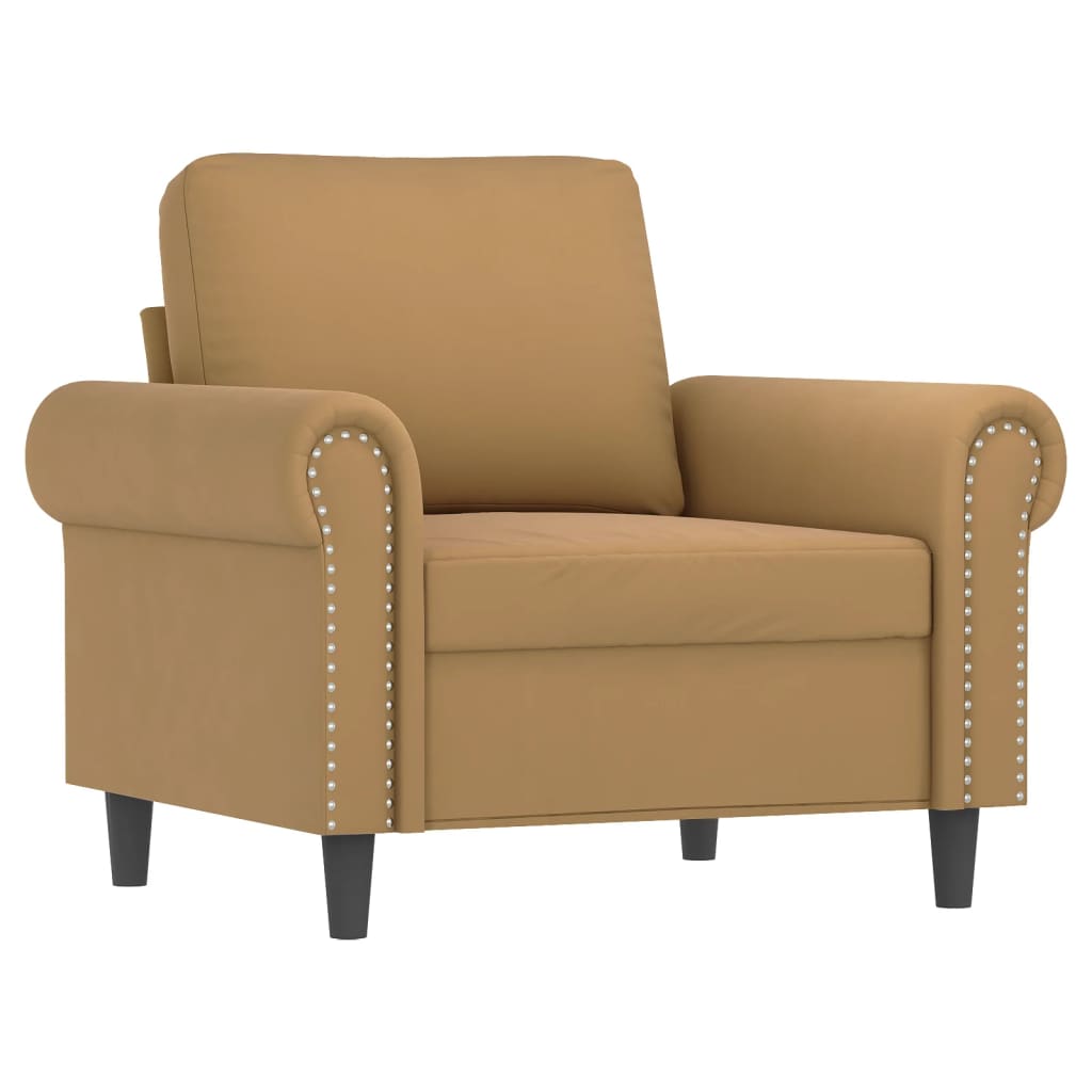 Set di Divani 4 pz con Cuscini Marrone in Velluto