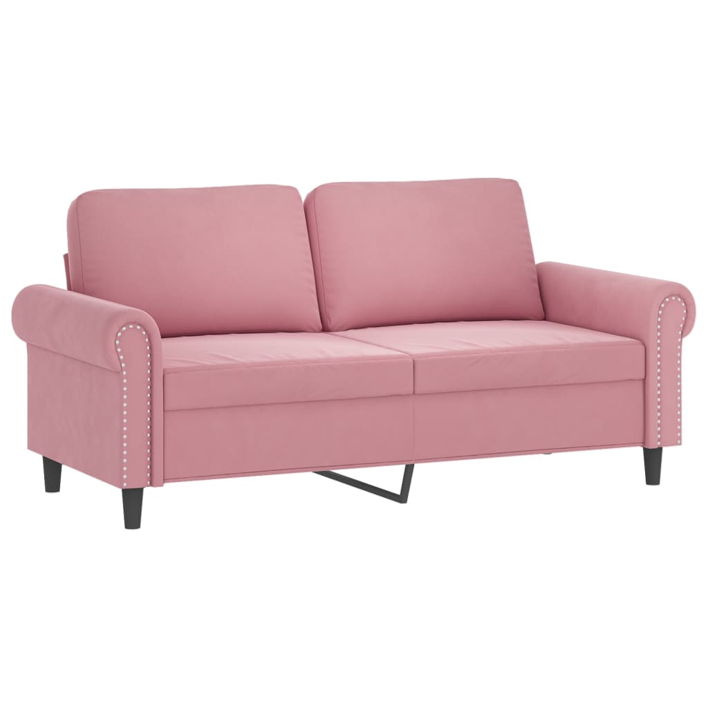 Set di Divani 2 pz con Cuscini rosa in Velluto