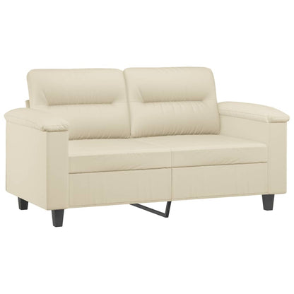 Set di Divani 2 pz con Cuscini Crema in Similpelle