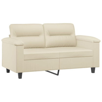 Set di Divani 3 pz con Cuscini Crema in Similpelle