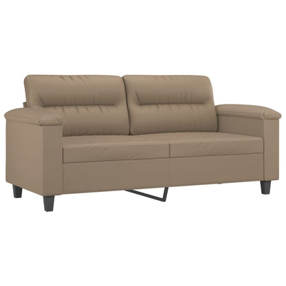 Set di Divani 3 pz con Cuscini Cappuccino in Similpelle