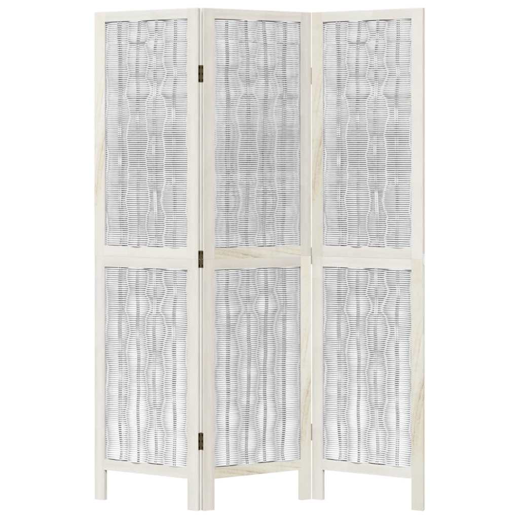 Divisorio Ambienti 3Pannelli Bianco Legno Massello di Paulownia
