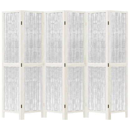Divisorio Ambienti 6Pannelli Bianco Legno Massello di Paulownia