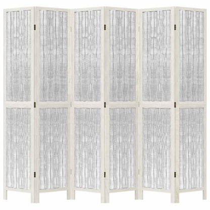 Divisorio Ambienti 6Pannelli Bianco Legno Massello di Paulownia