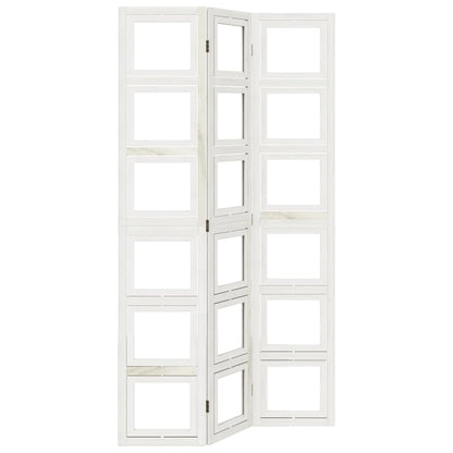 Divisorio Ambienti 3Pannelli Bianco Legno Massello di Paulownia
