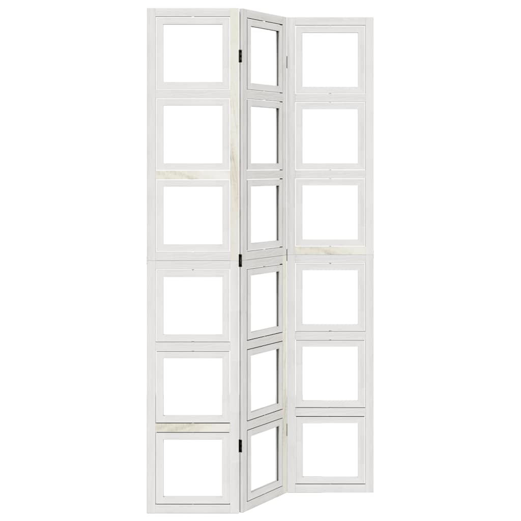 Divisorio Ambienti 3Pannelli Bianco Legno Massello di Paulownia