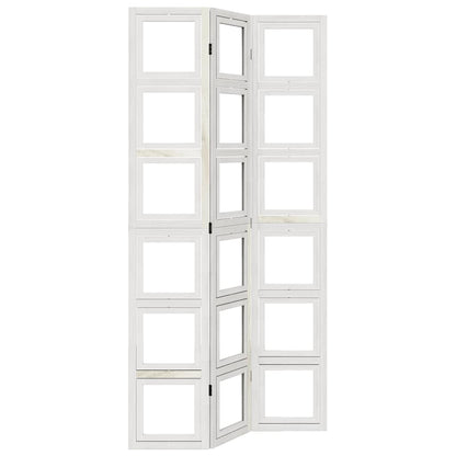 Divisorio Ambienti 3Pannelli Bianco Legno Massello di Paulownia