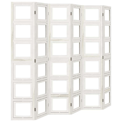 Divisorio Ambienti 6Pannelli Bianco Legno Massello di Paulownia